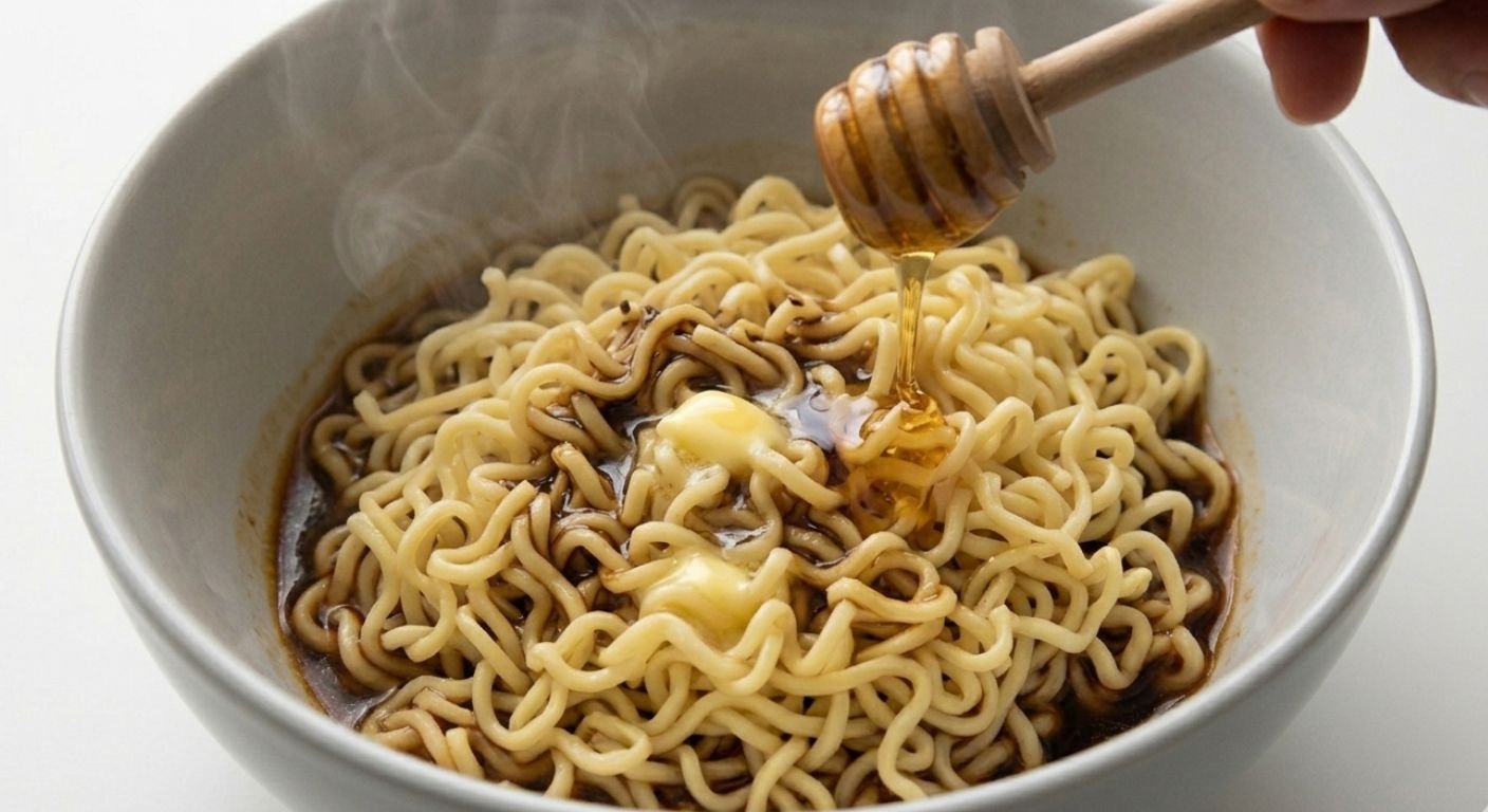 Pour Flavor Boosters over Warm Ramen